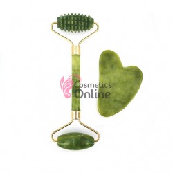 Piatra de jad pentru masaj Cod JD009BB Natural Verde Quart cu 2 piese